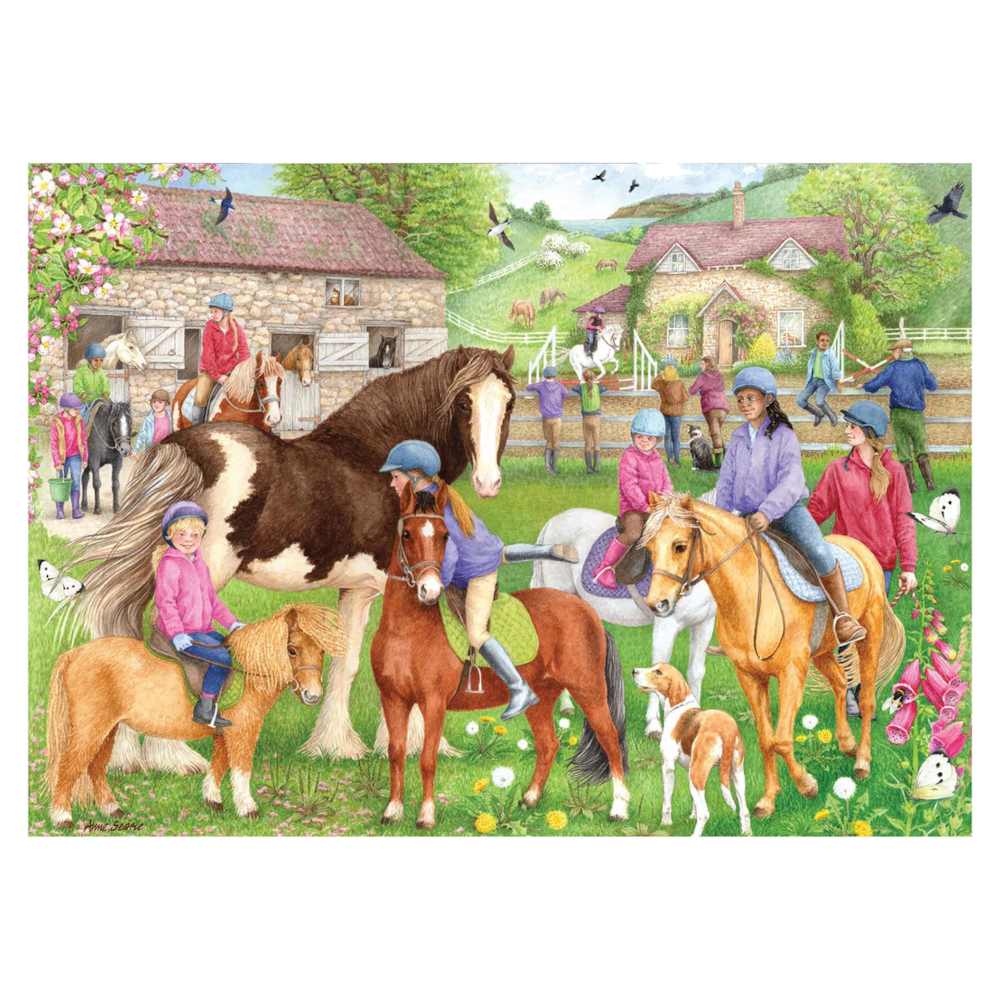 Pussel Falcon Hästmotiv Riding School 1000 Bitar - 2