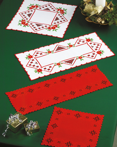 Löpare Jul Hardanger Vit