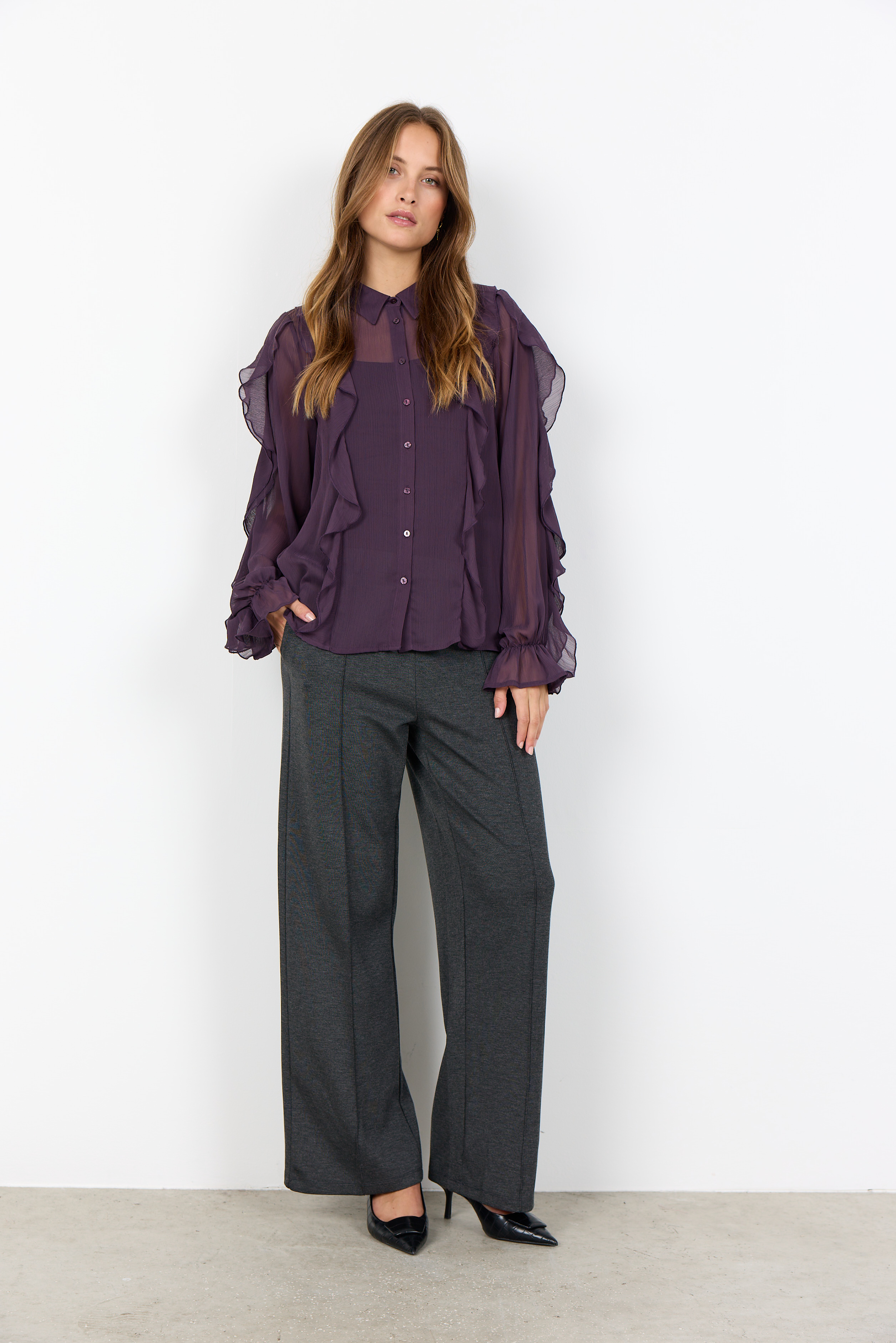 SC-NAIA 5 Shirt Lila volangblus