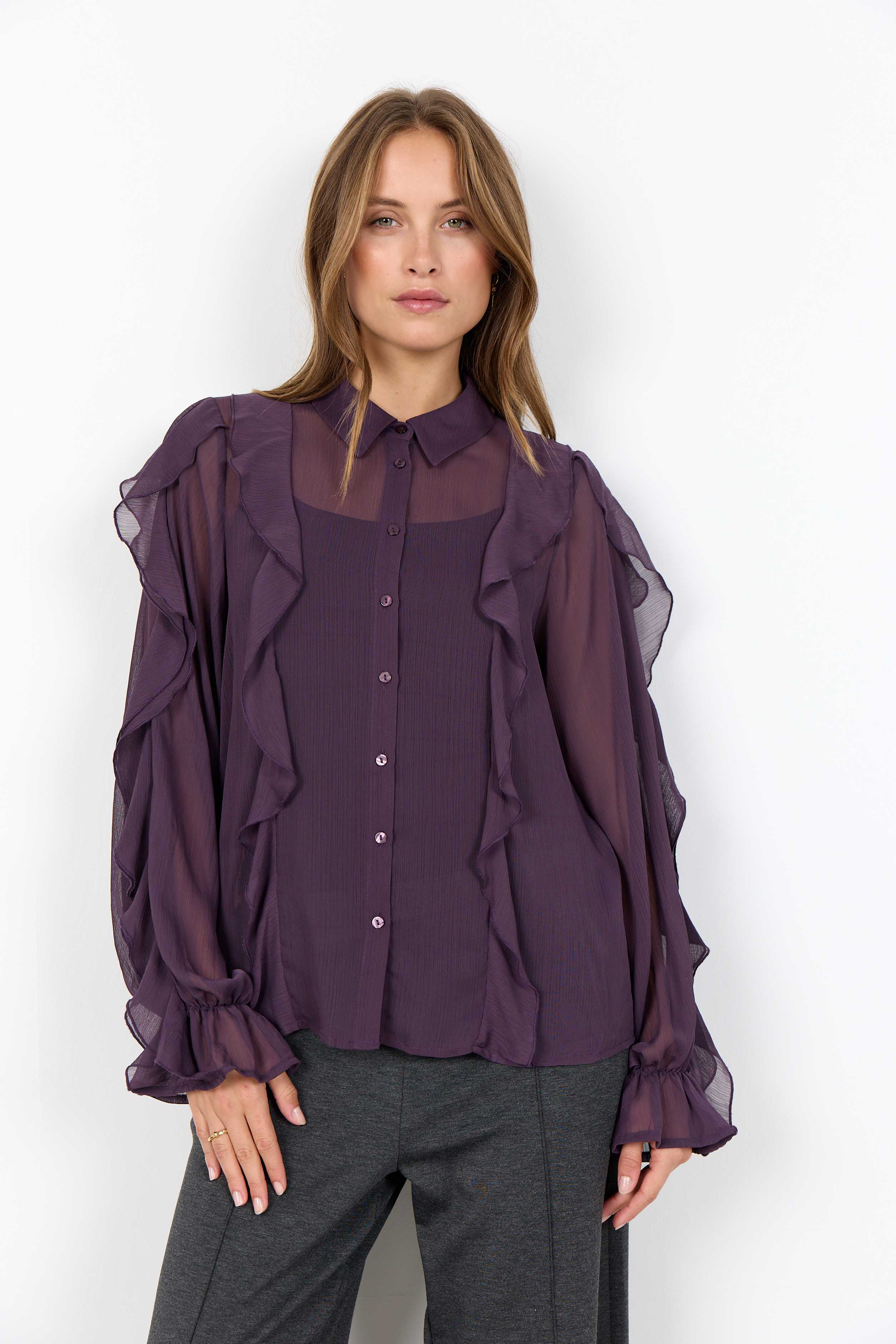 SC-NAIA 5 Shirt Lila volangblus