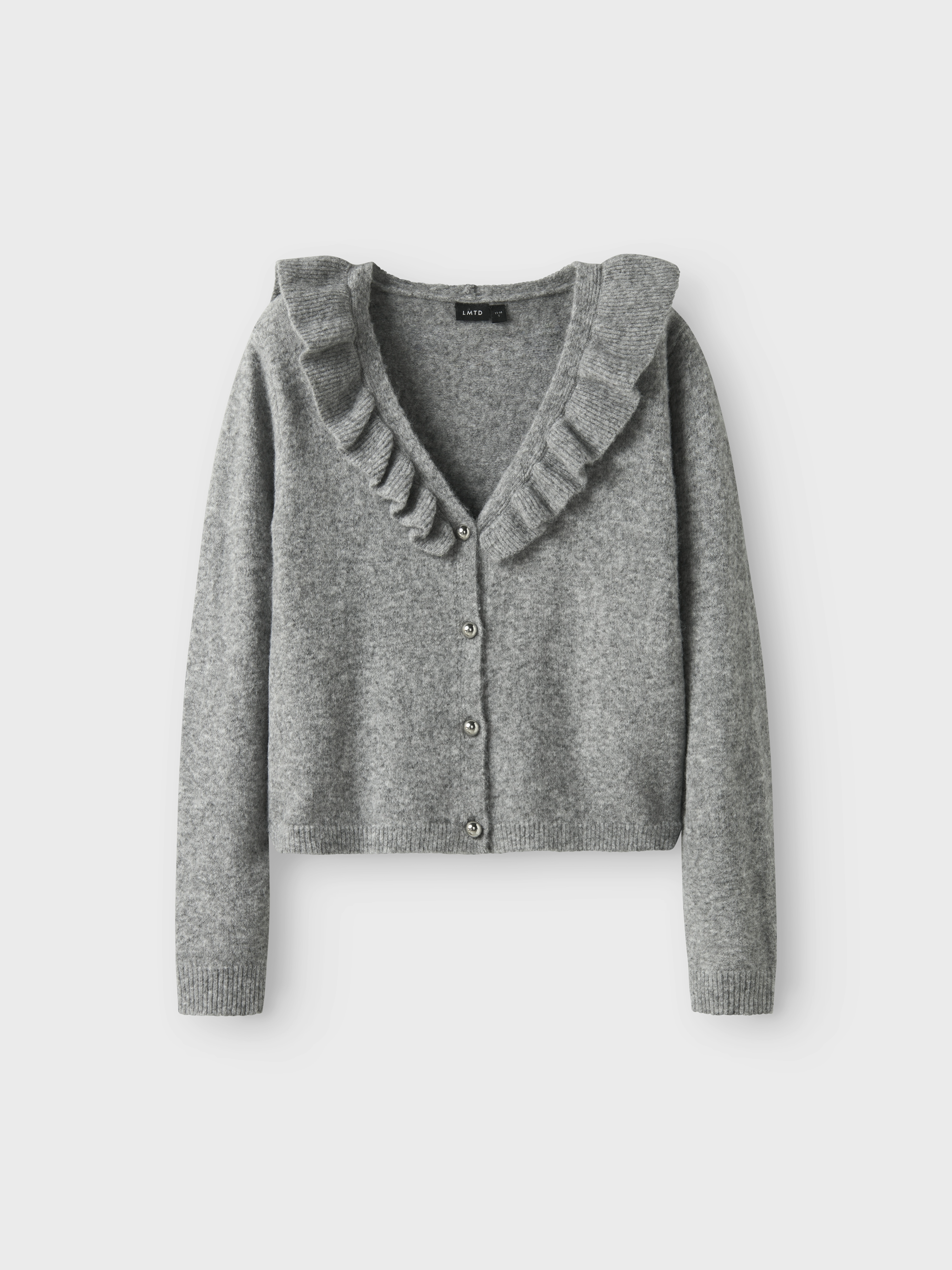  NLFREAVE LS FLOUNCE KNIT CARDIGAN light grey melange