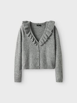  NLFREAVE LS FLOUNCE KNIT CARDIGAN light grey melange