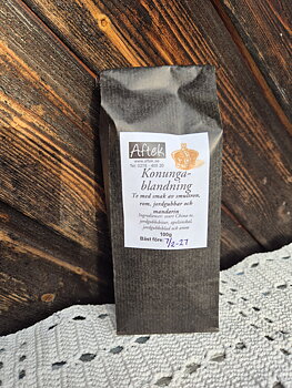 Förpackat svart te,  Konungablandning, 100gr Aftek
