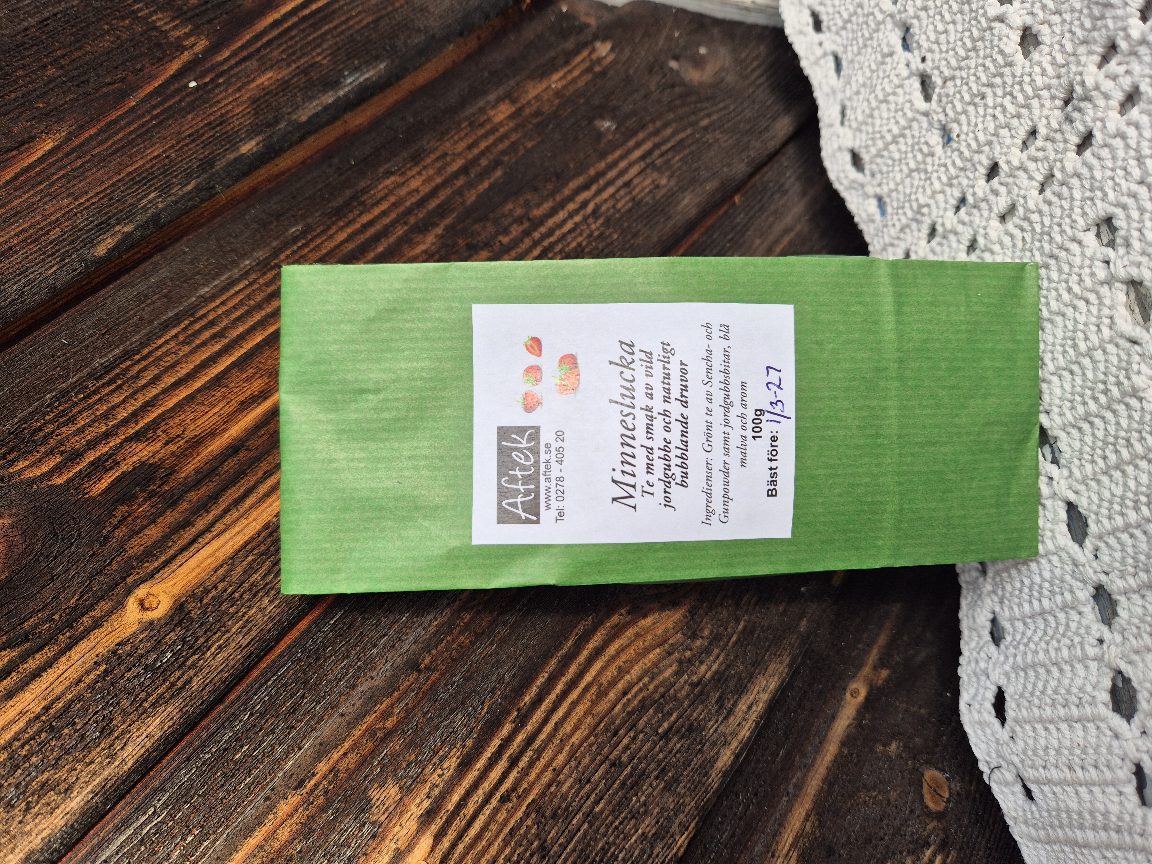 Förpackat grönt te, Minneslucka, 100gr Aftek