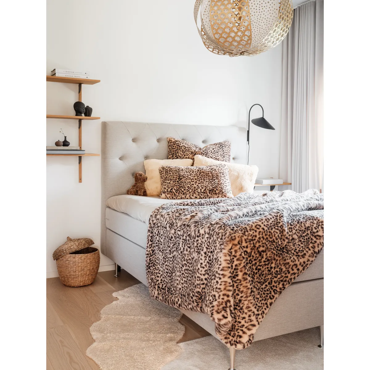 Skinnwille Pälspläd Leo Cream - L - 4