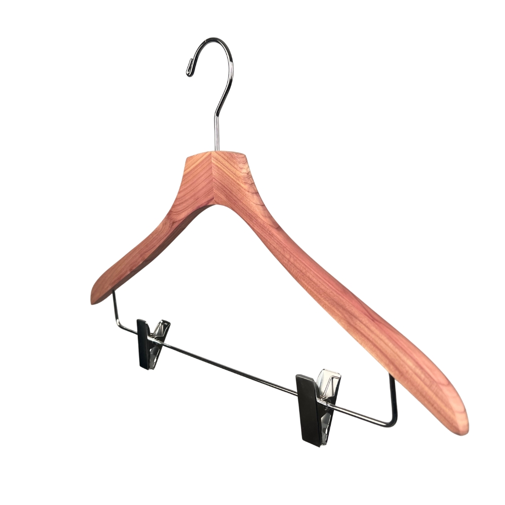 Paita- ja housuripustin setripuusta, 43cm, 5 kpl/pakkaus.