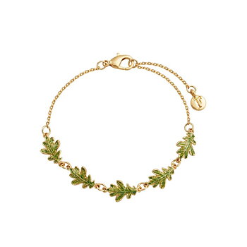Fable oak löv armband guld