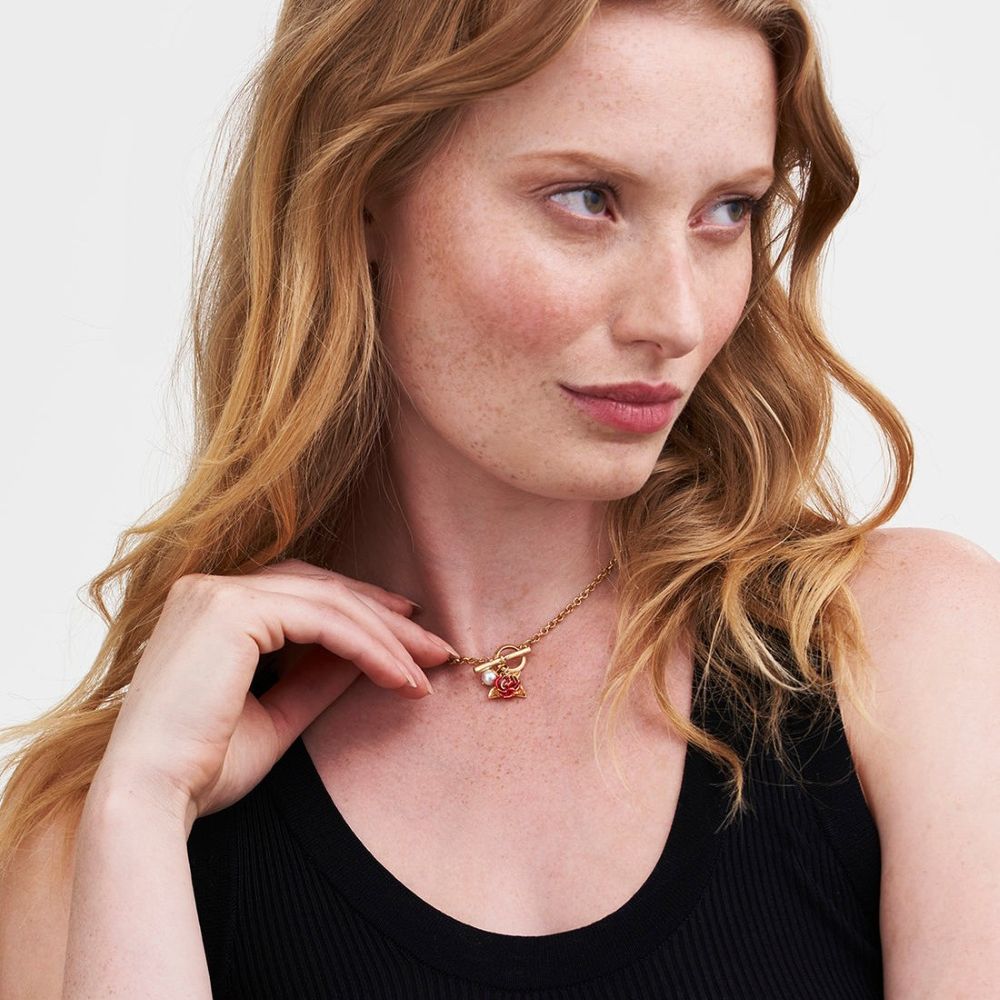 Fable English Rose pearl halsband guld