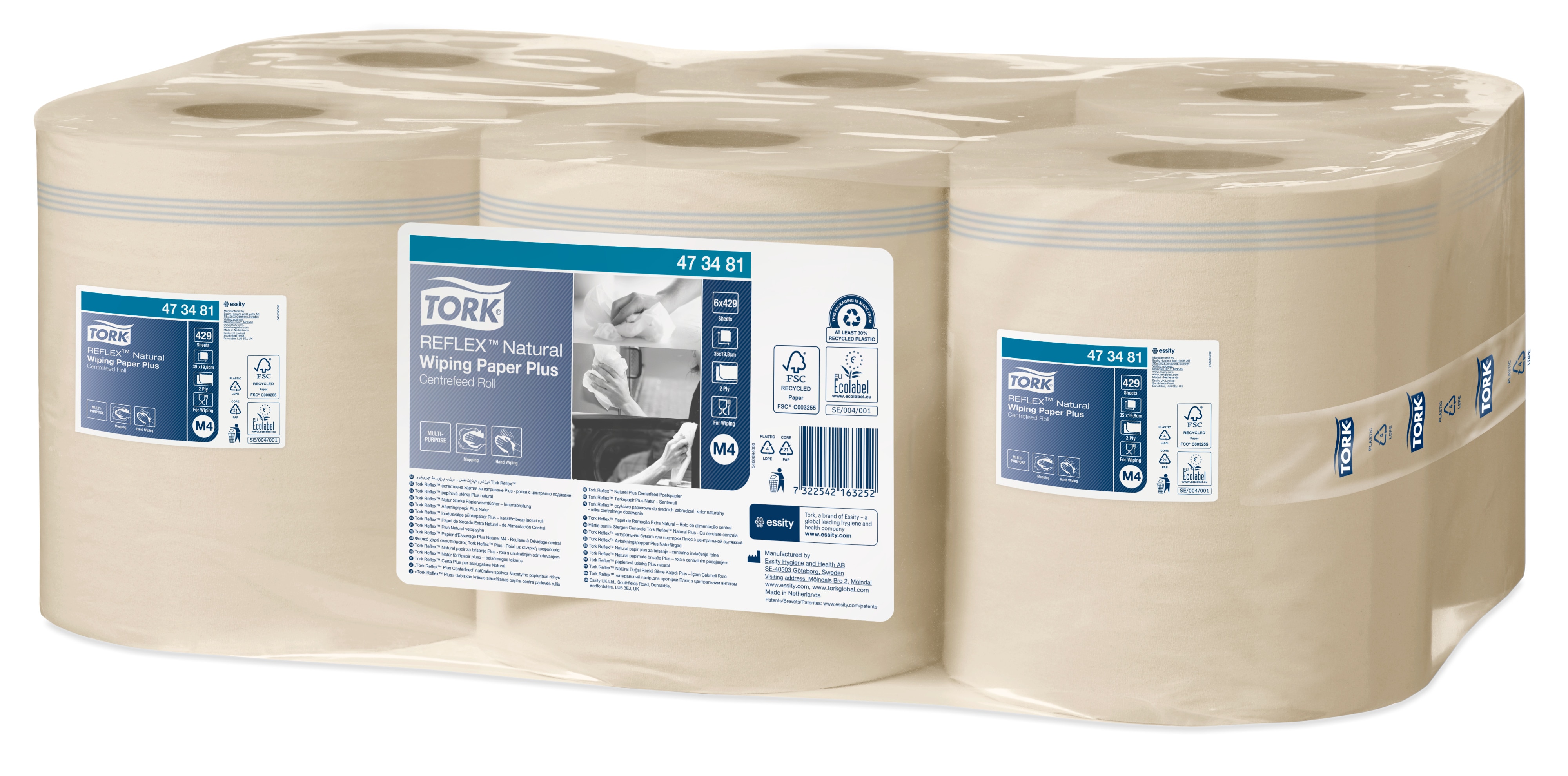 Tork Reflex Avtorkningspapper Plus 2-lager natur M4 - 2