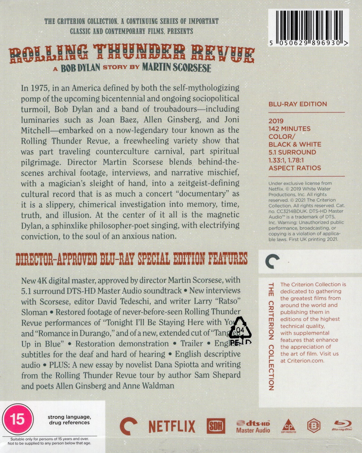 Rolling Thunder Revue: A Bob Dylan Story by Martin Scorsese (Criterion Collection) (ej svensk text) (Blu-ray) - 2