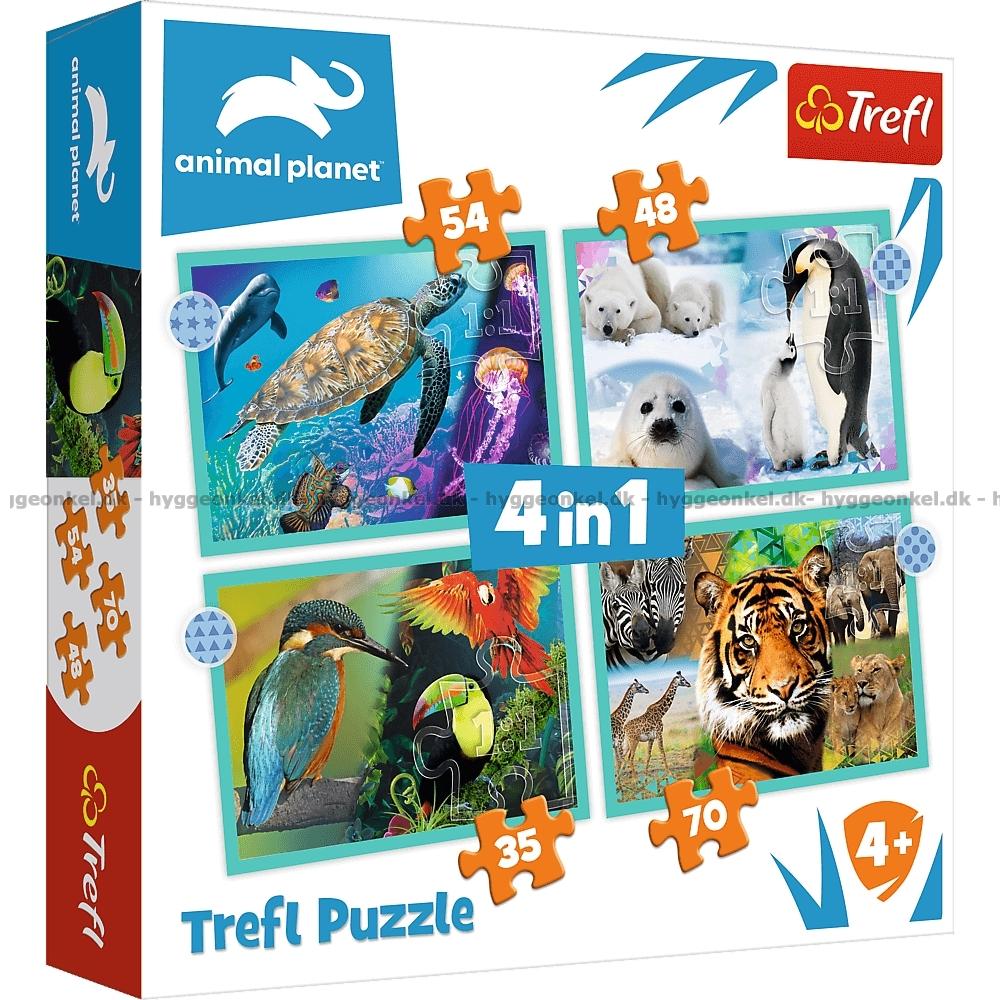 Trefl Pussel 4i1 World of Animals