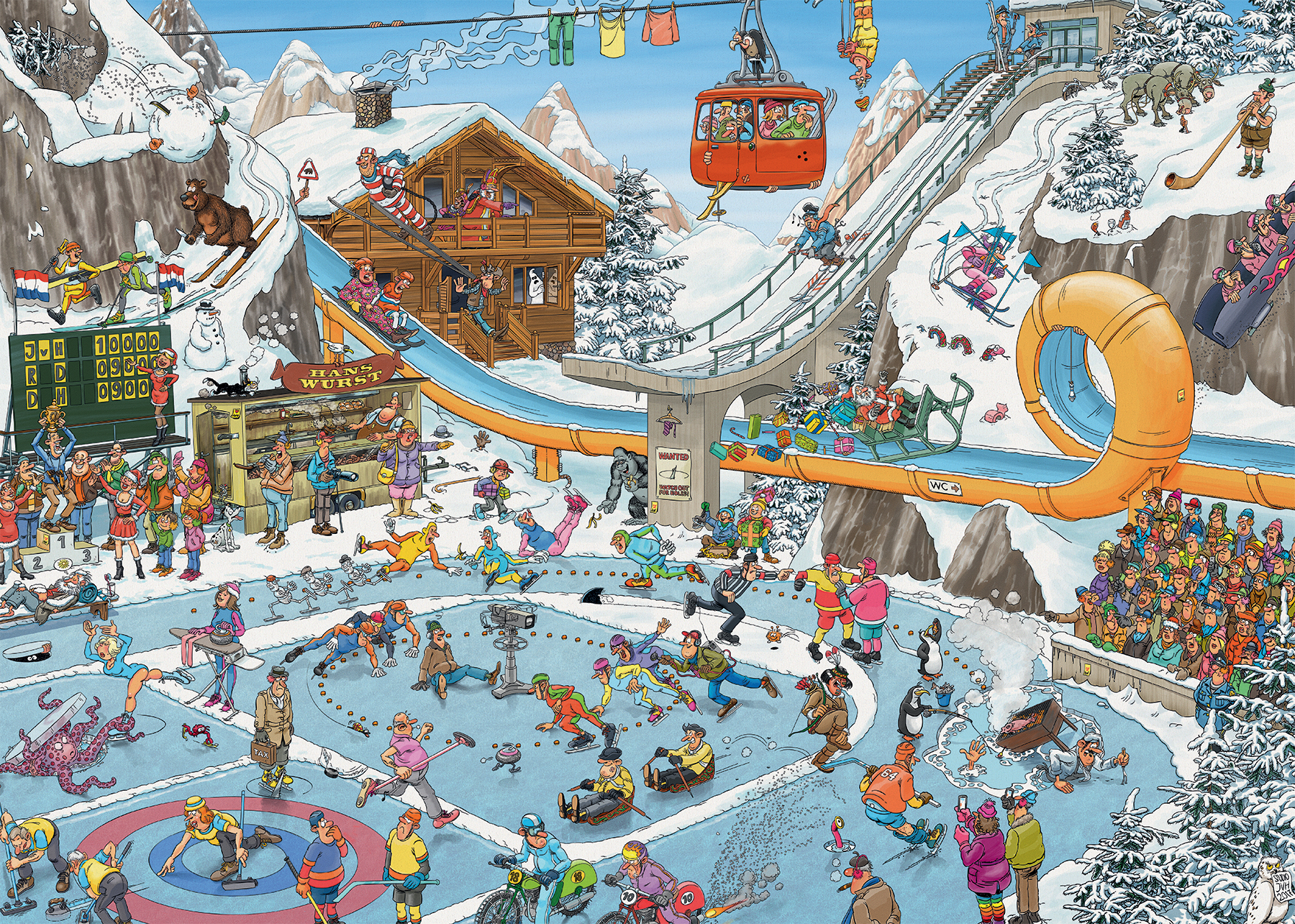 Jan Van Haasteren Pussel Comic Pue Winter Games 1000 Bitar - 2