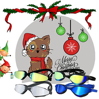 Schwimmzeug! Weihnachtsschwimmkappe Misse, Trainingsbrille und eine Wettkampfbrille