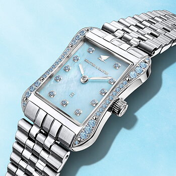 H&B Cronvas, Aqua Blue & Silver