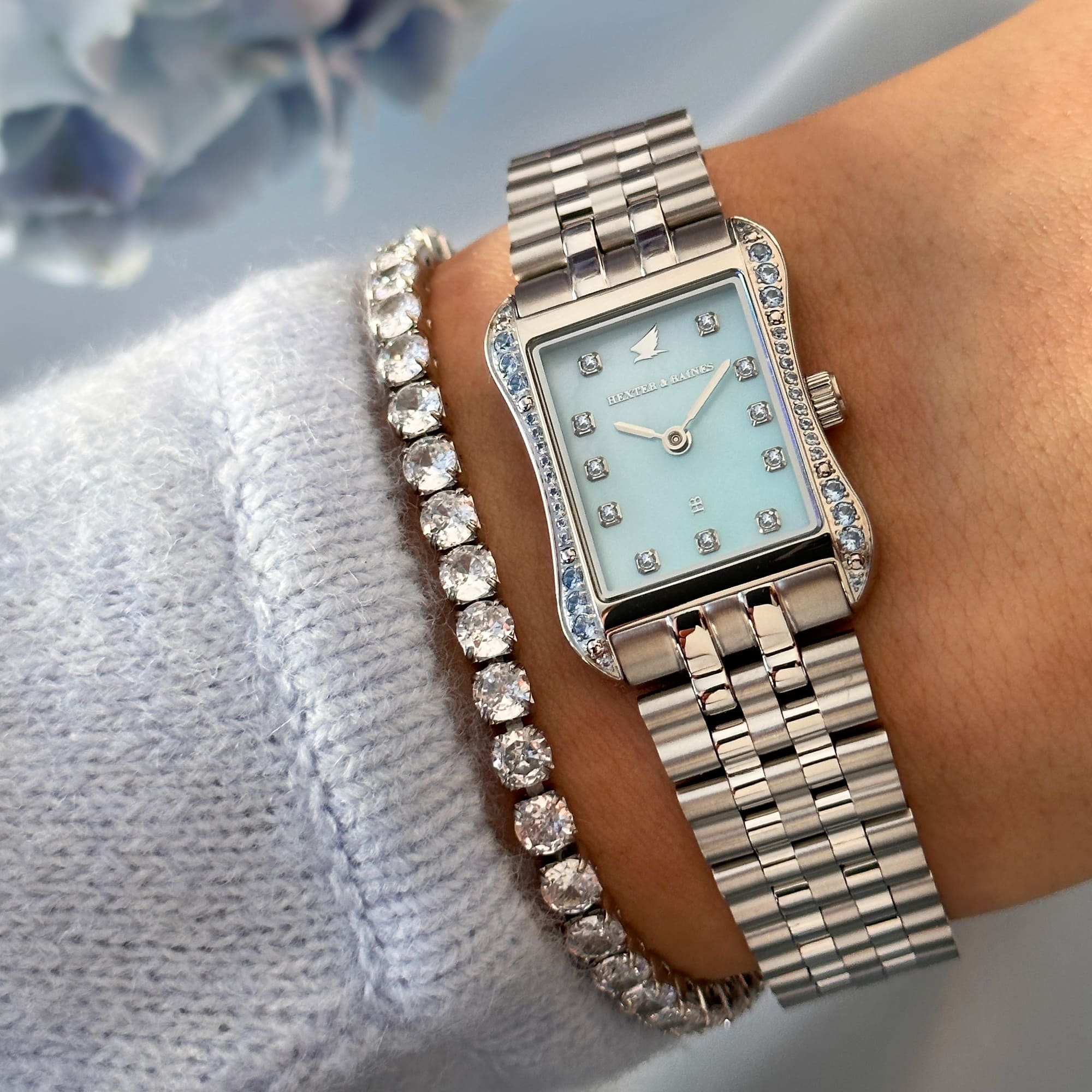 H&B Cronvas, Aqua Blue & Silver - 6