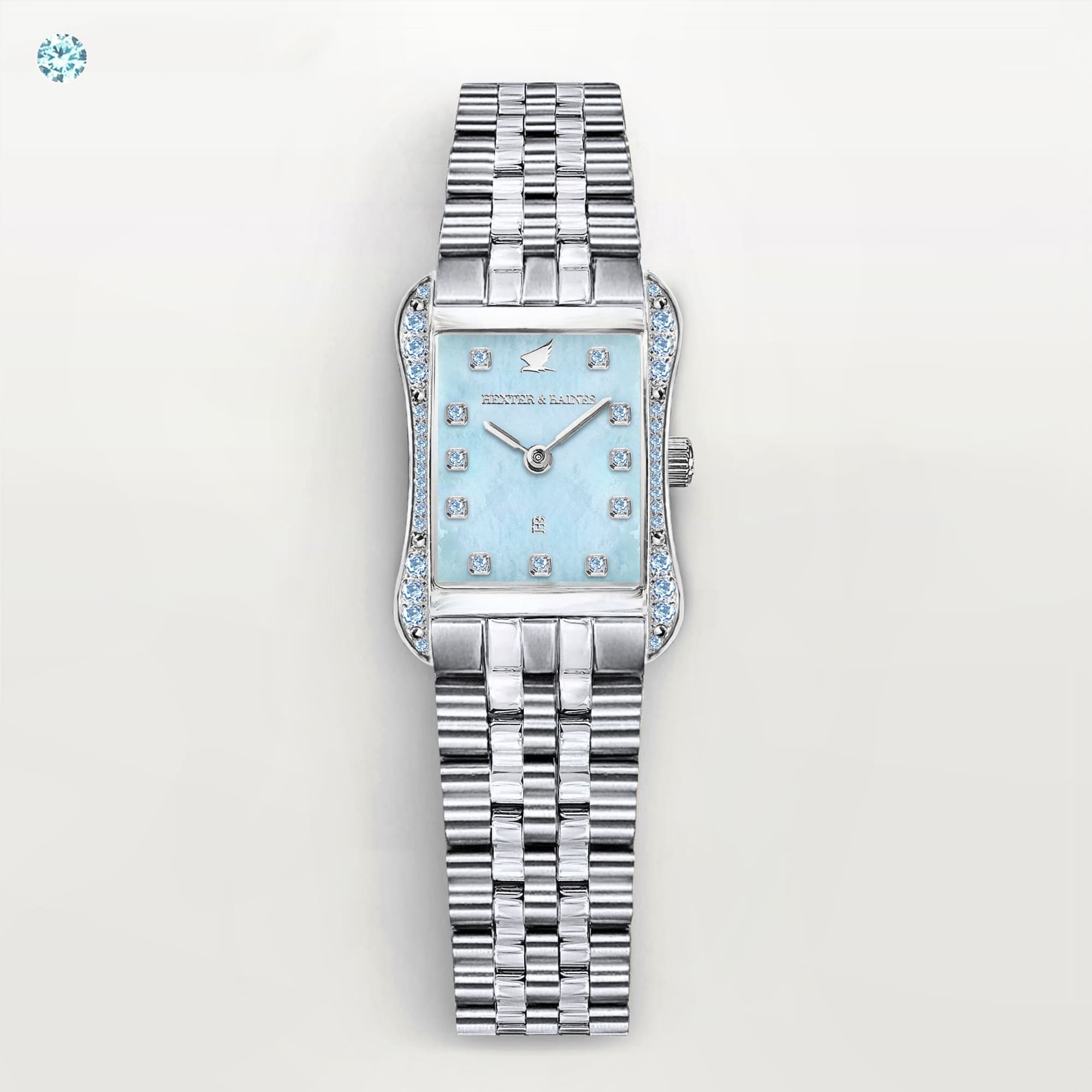 H&B Cronvas, Aqua Blue & Silver