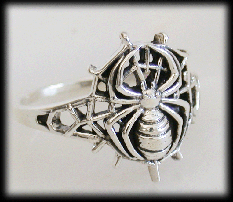 Spindel ring i Äkta silver.  - 3