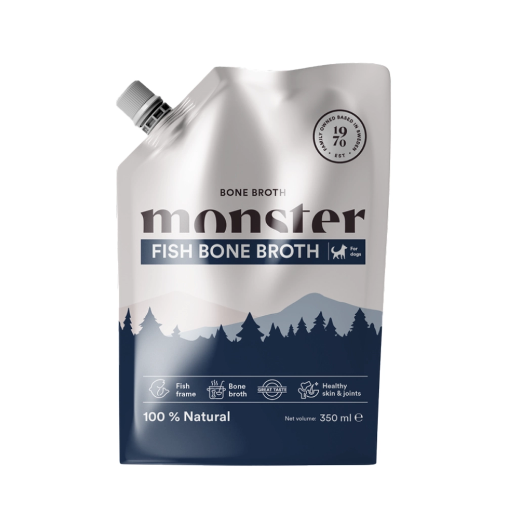Flytande buljong att ge som tillskott till hundens mat fetsnål och god matberikning Monster bone broth