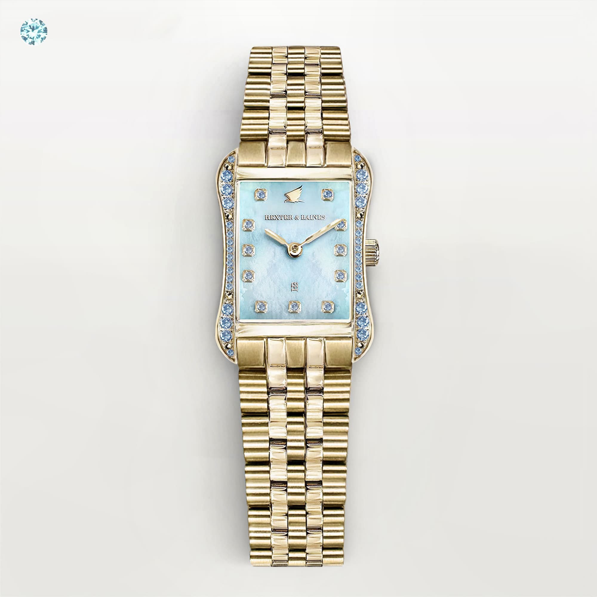 H&B Cronvas, Aqua Blue & Gold