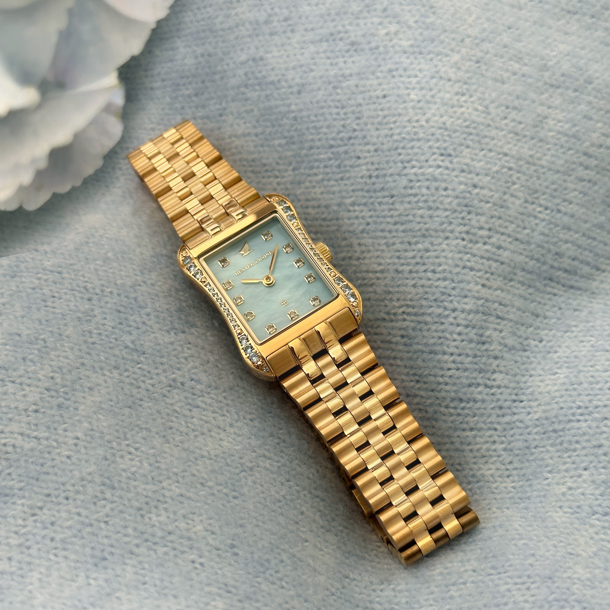 H&B Cronvas, Aqua Blue & Gold - 4