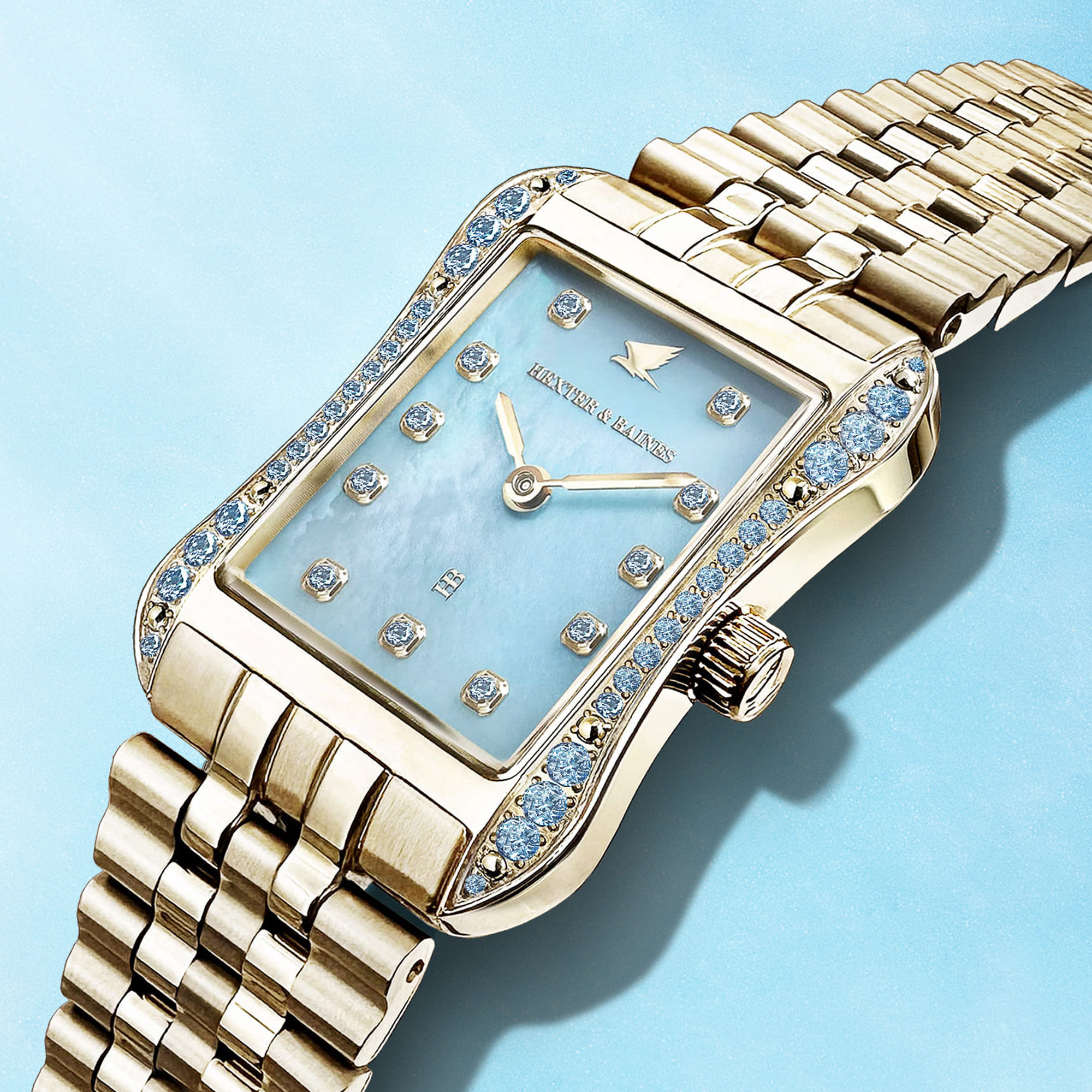 H&B Cronvas, Aqua Blue & Gold - 2