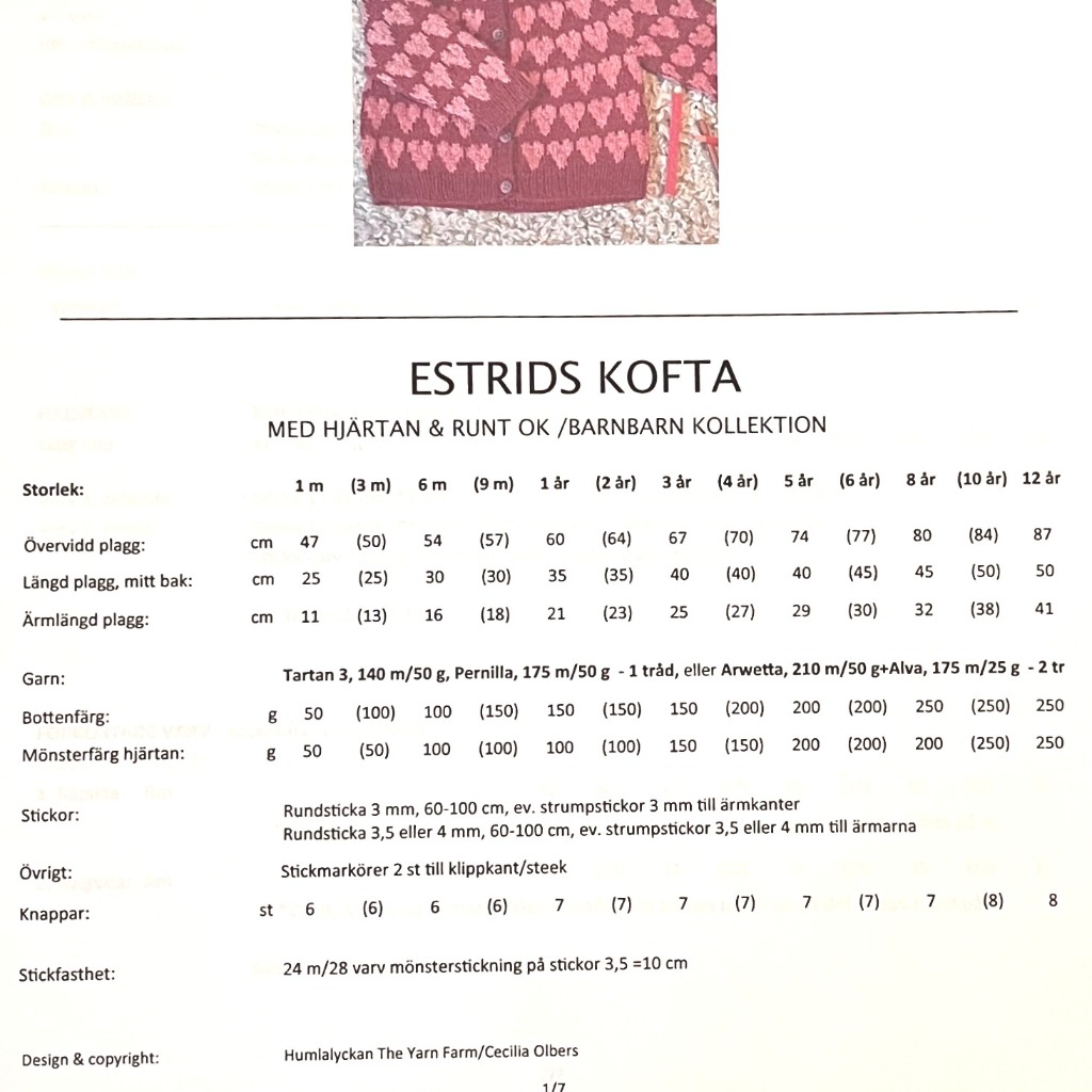 ESTRIDS KOFTA, BARNBARN KOLLEKTION, PAPPERSMÖNSTER - 2
