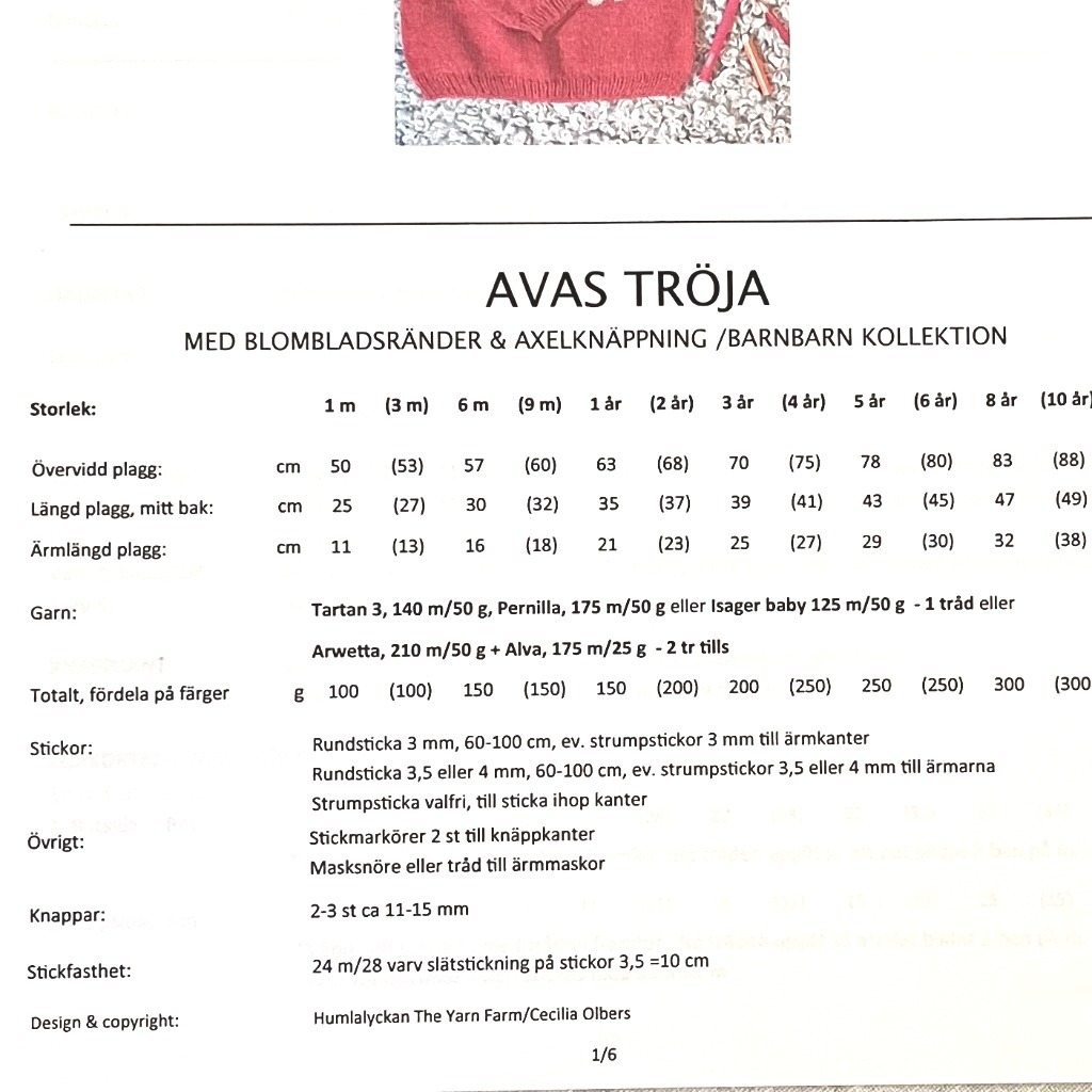 AVAS TRÖJA, BARNBARN KOLLEKTION, PAPPERSMÖNSTER - 2