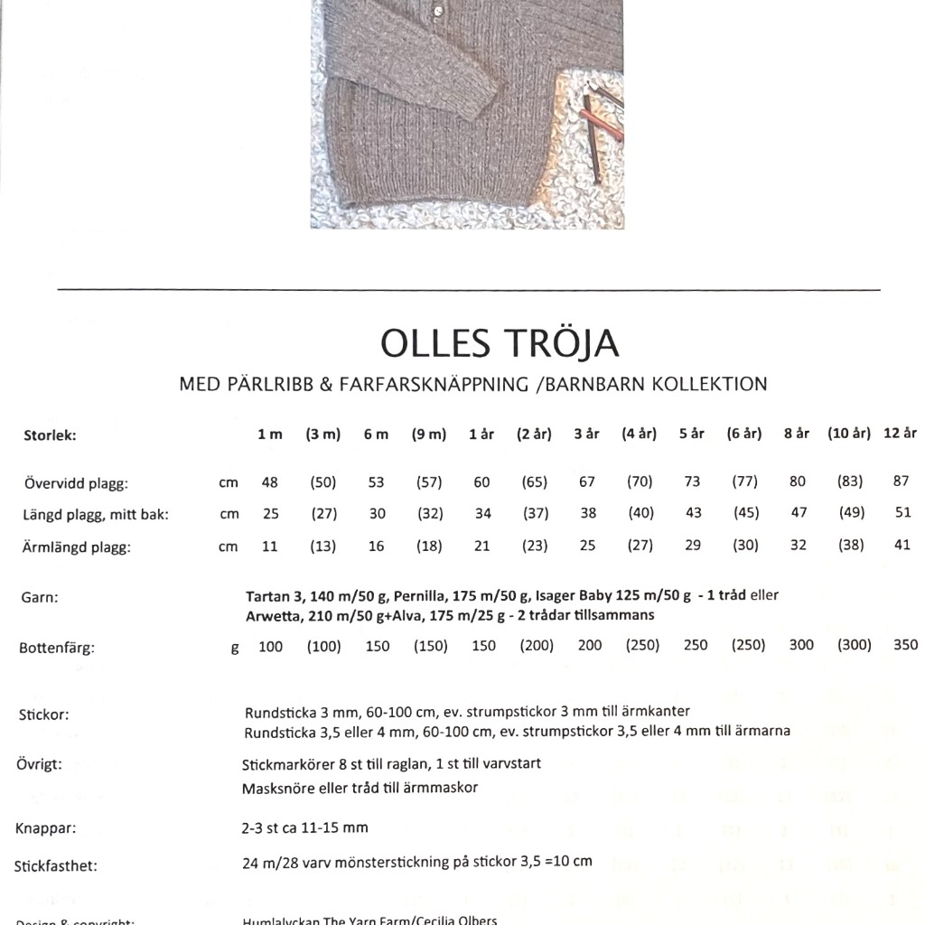 OLLES TRÖJA, BARNBARN KOLLEKTION, PAPPERSMÖNSTER - 2