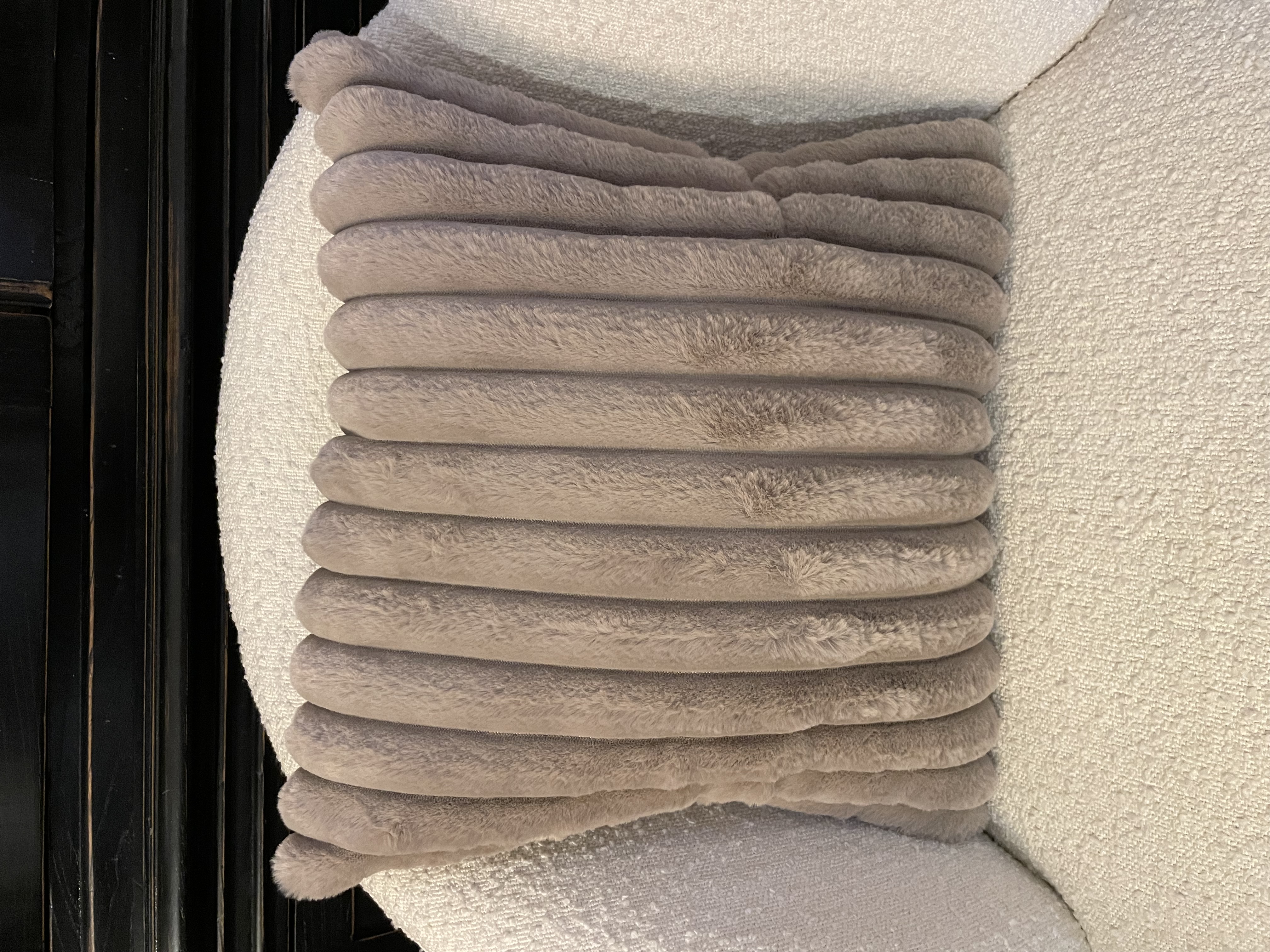 Stripy Cushion - Taupe