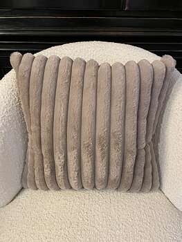 Stripy Cushion - Taupe