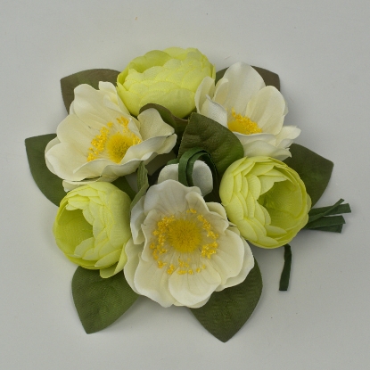 Ljusmanschett - Anemoner och ranunkler i gult