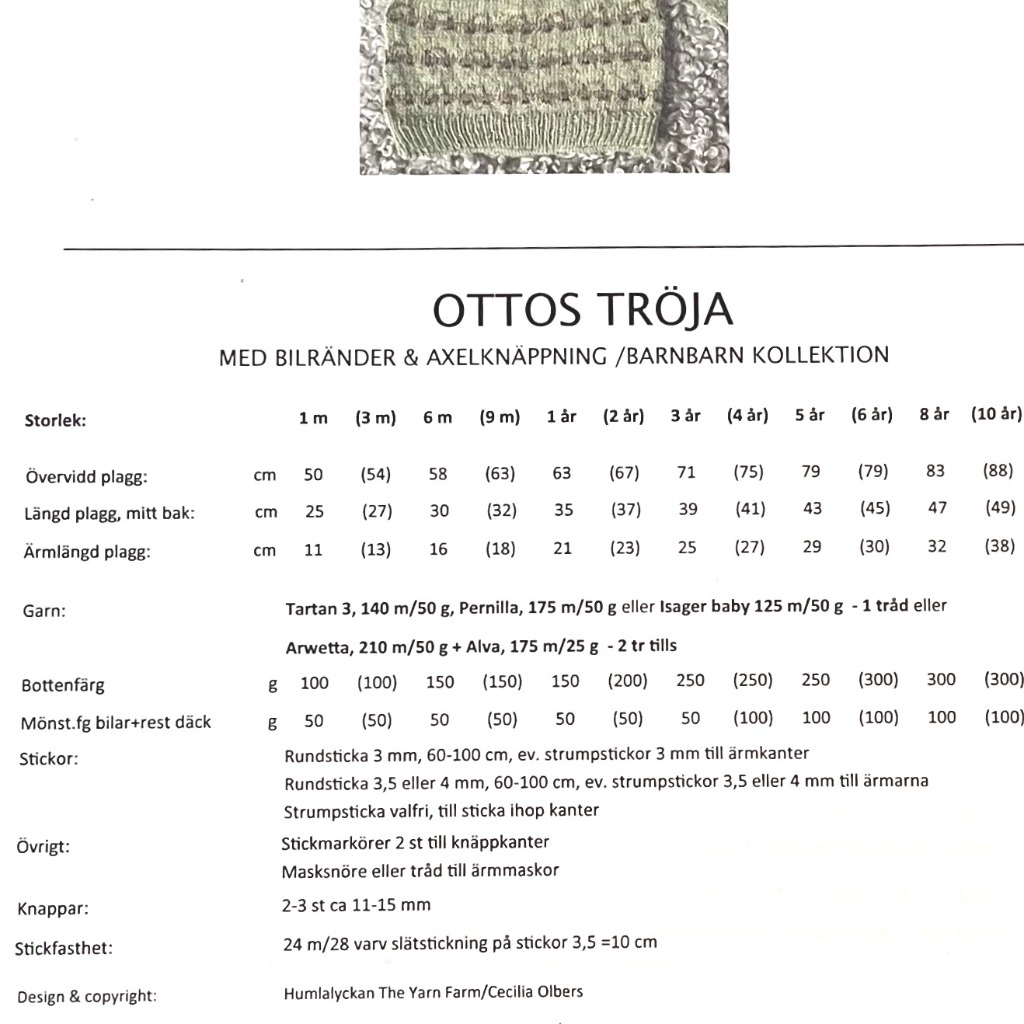 OTTOS TRÖJA, BARN BARN KOLLEKTION, PAPPERSMÖNSTER - 2