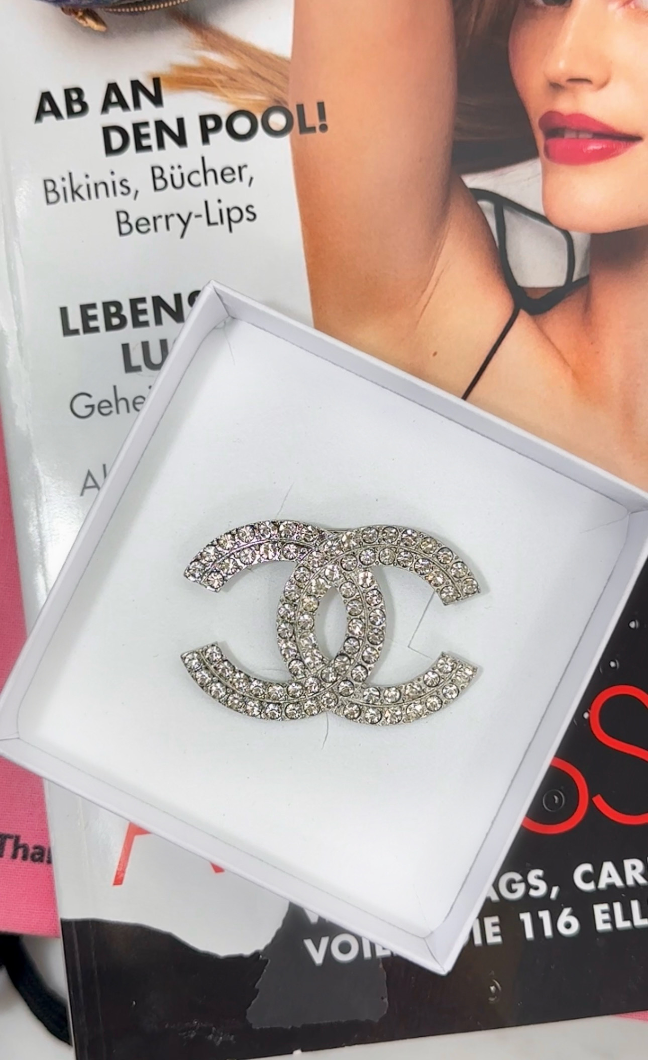 Brooch CC Designer Silver