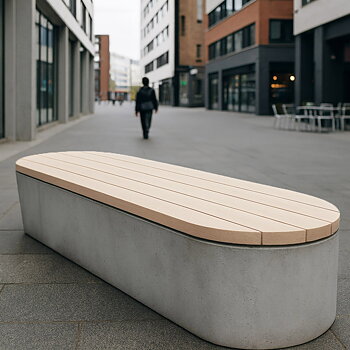 Parkbänk - Ovalbänk betong