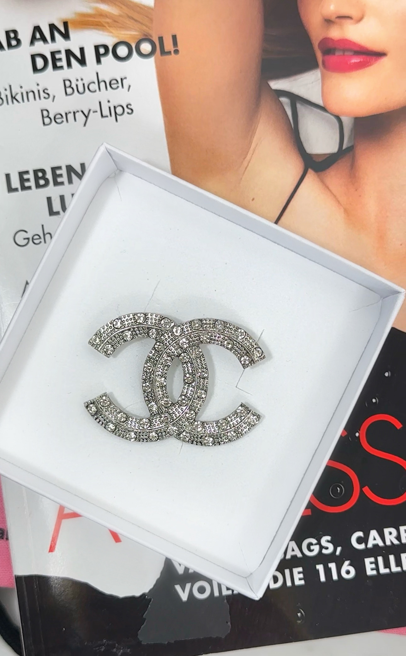 Brooch CC Designer Silver