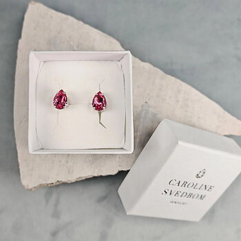 Caroline Svedbom Petite Drop örstickare rose rhodium 
