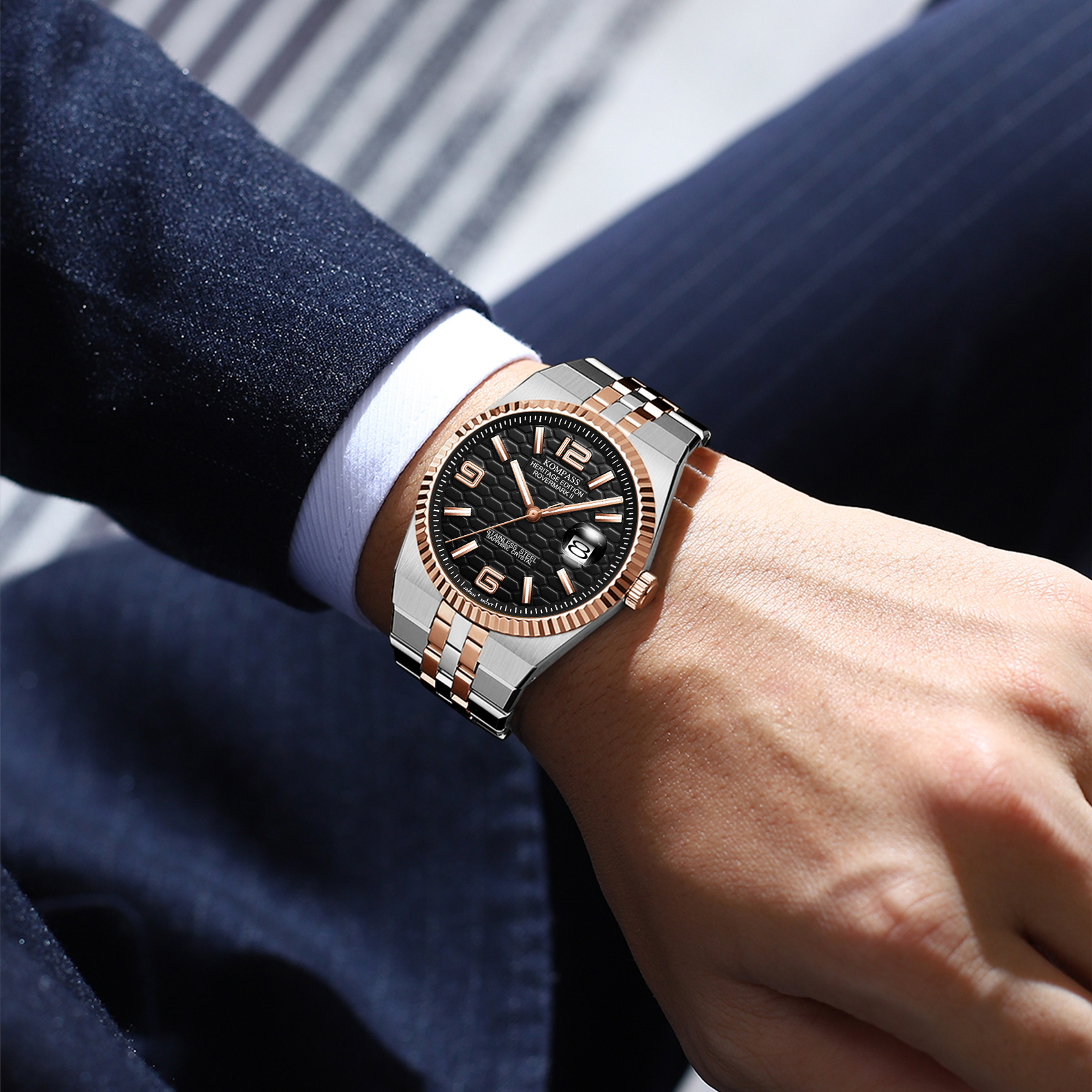 Kompass Rovermark II Silver Rose Gold Black - 4