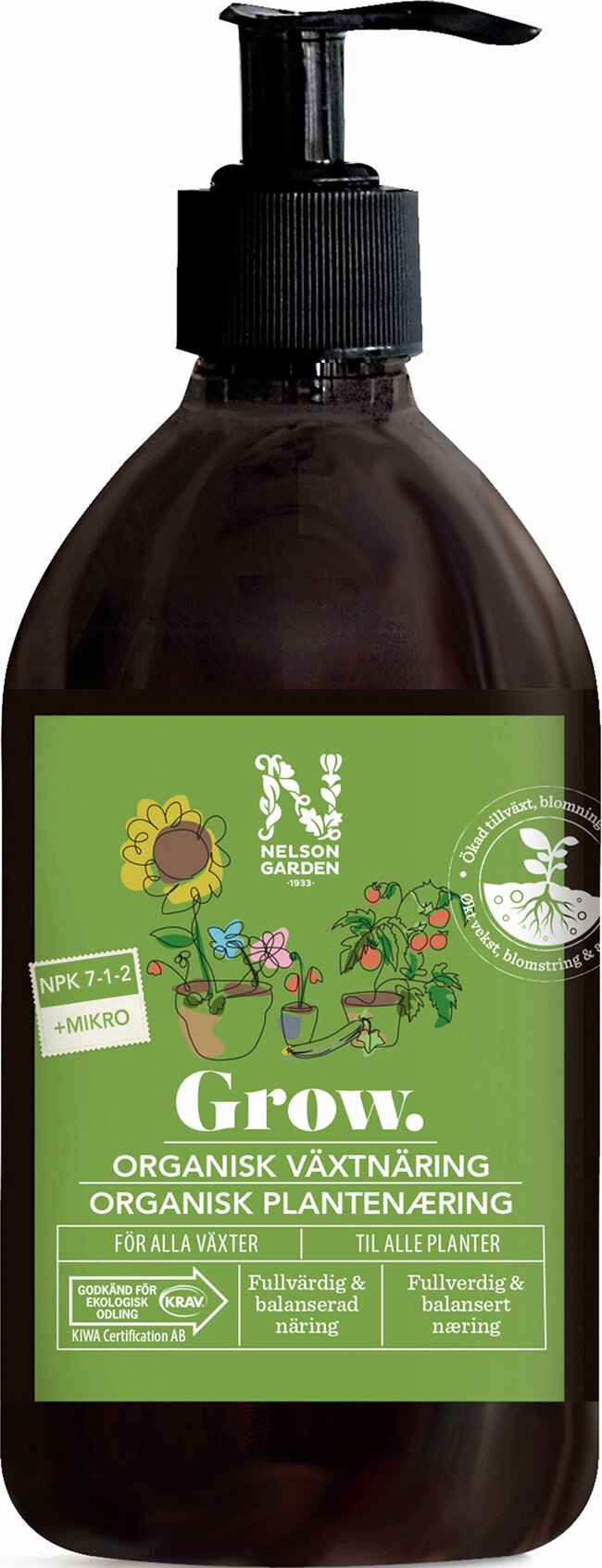 Växtnäring  Grow -  KRAV - 500ml