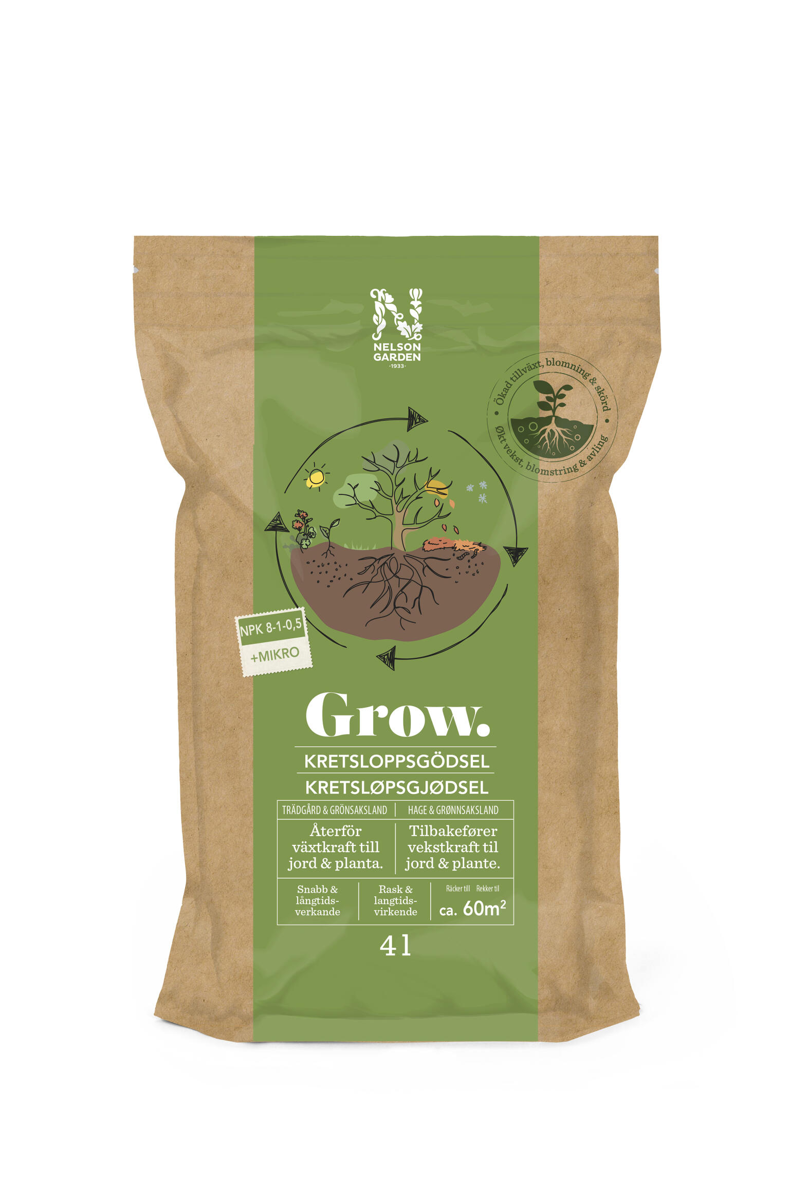 Växtnäring  Grow -  Kretsloppsgödsel - 4L