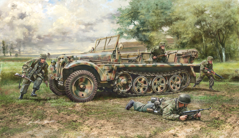 1/35 Sd.Kfz. 10 DEMAG D7 with German Paratroops