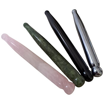 Akupressur-verktyg - Akupressurstav- Acupressure stick finns i Grön jade, Rosenkvarts, Obsidian och  Terahertz