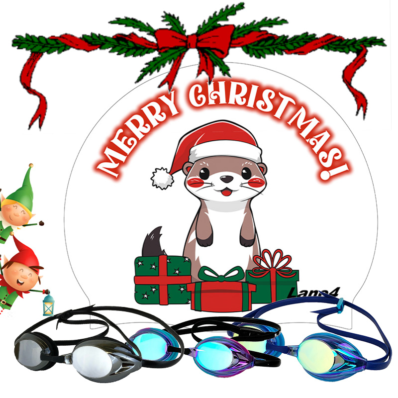 Christmas swim cap and 1 pair of goggles Racer Talesha Elite