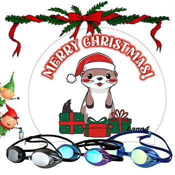 Christmas swim cap and 1 pair of goggles Racer Talesha Elite