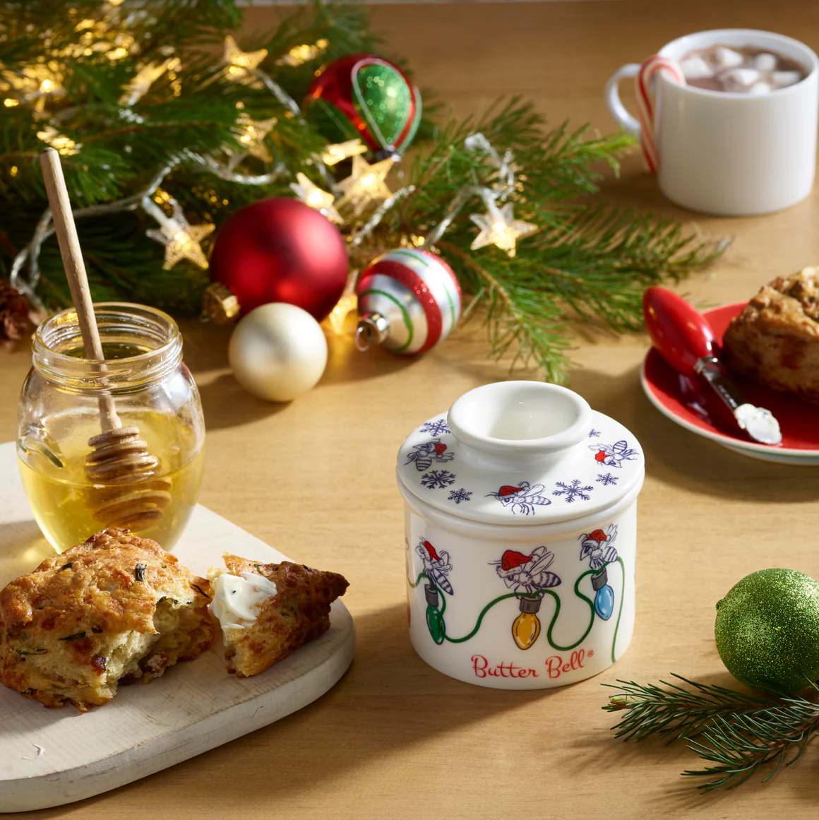 Smörklocka, Honey Bee Xmas Butter Bell Crock- Butter Bell® - 3