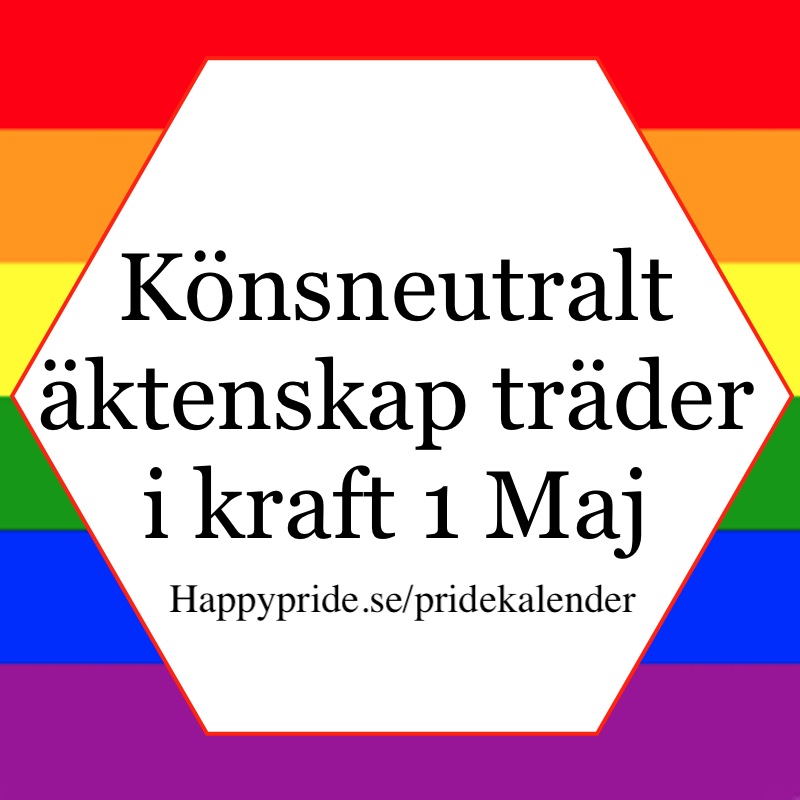 Geschlechtsneutrale Ehe tritt am 1. Mai in Schweden in Kraft
