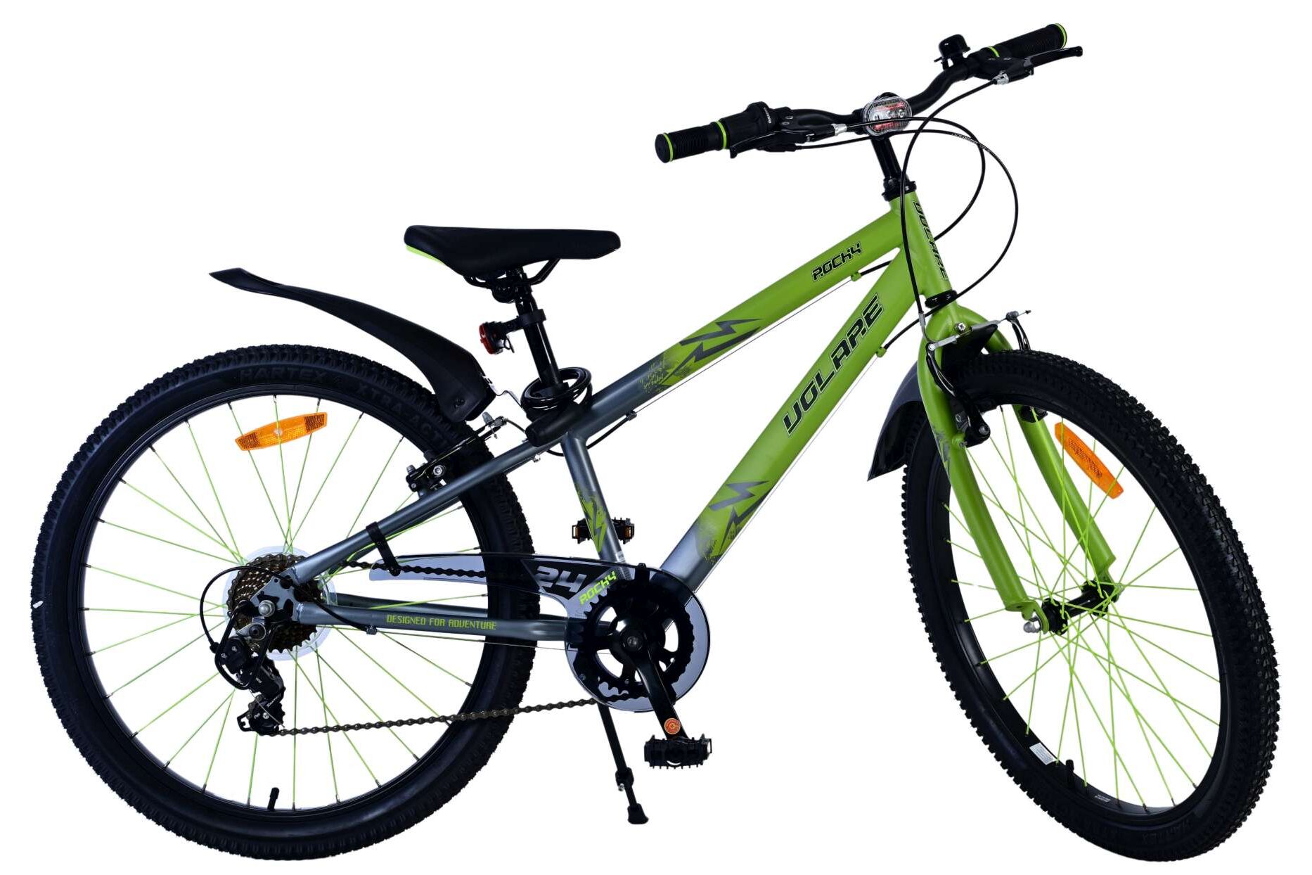 Barncykel Volare Rocky 24 Tum - 7 Växlar Grön för barn 8-10 år - 9