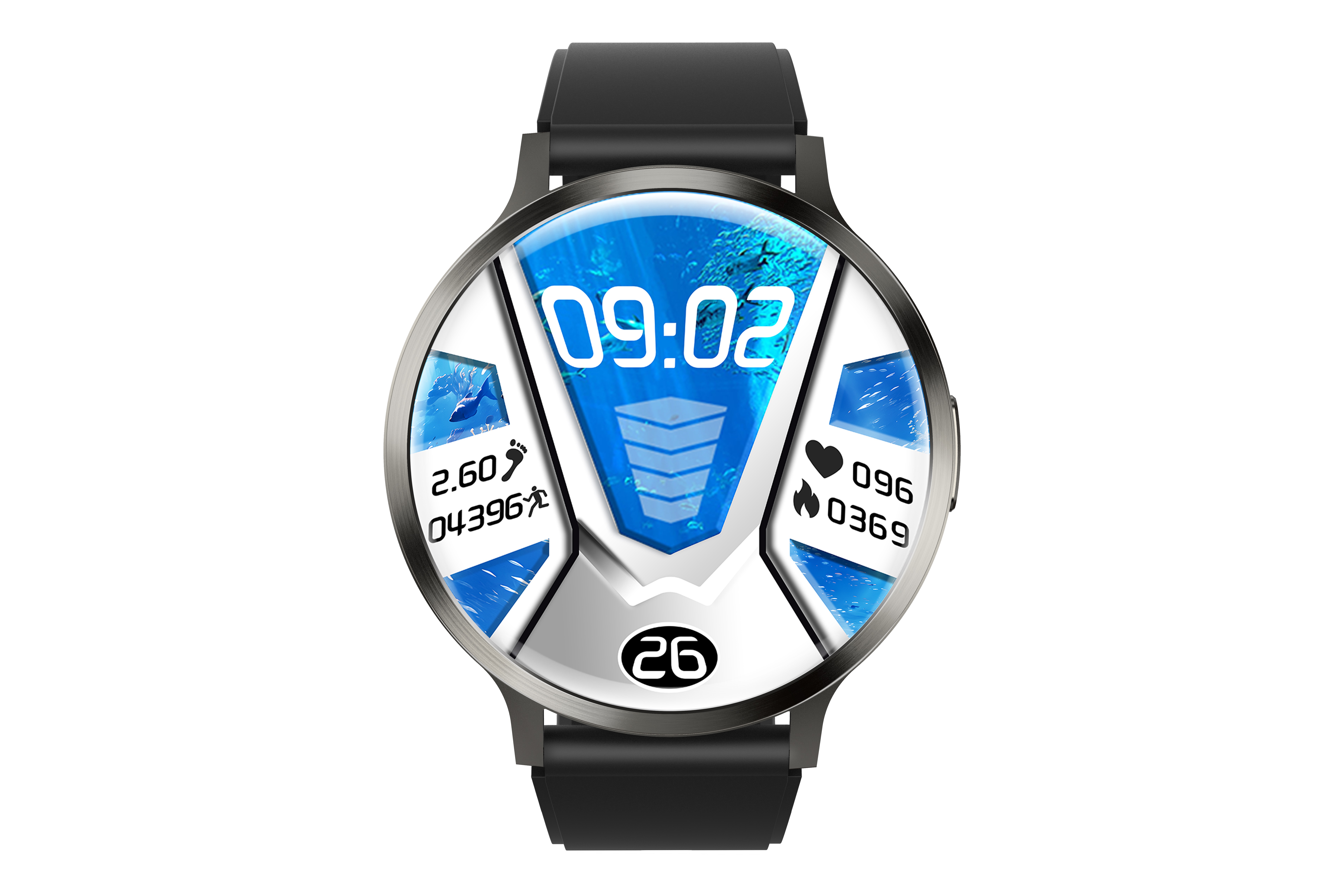 Philippe Palmer Smart Watch LP84 AMOLED Black Rubber - 20