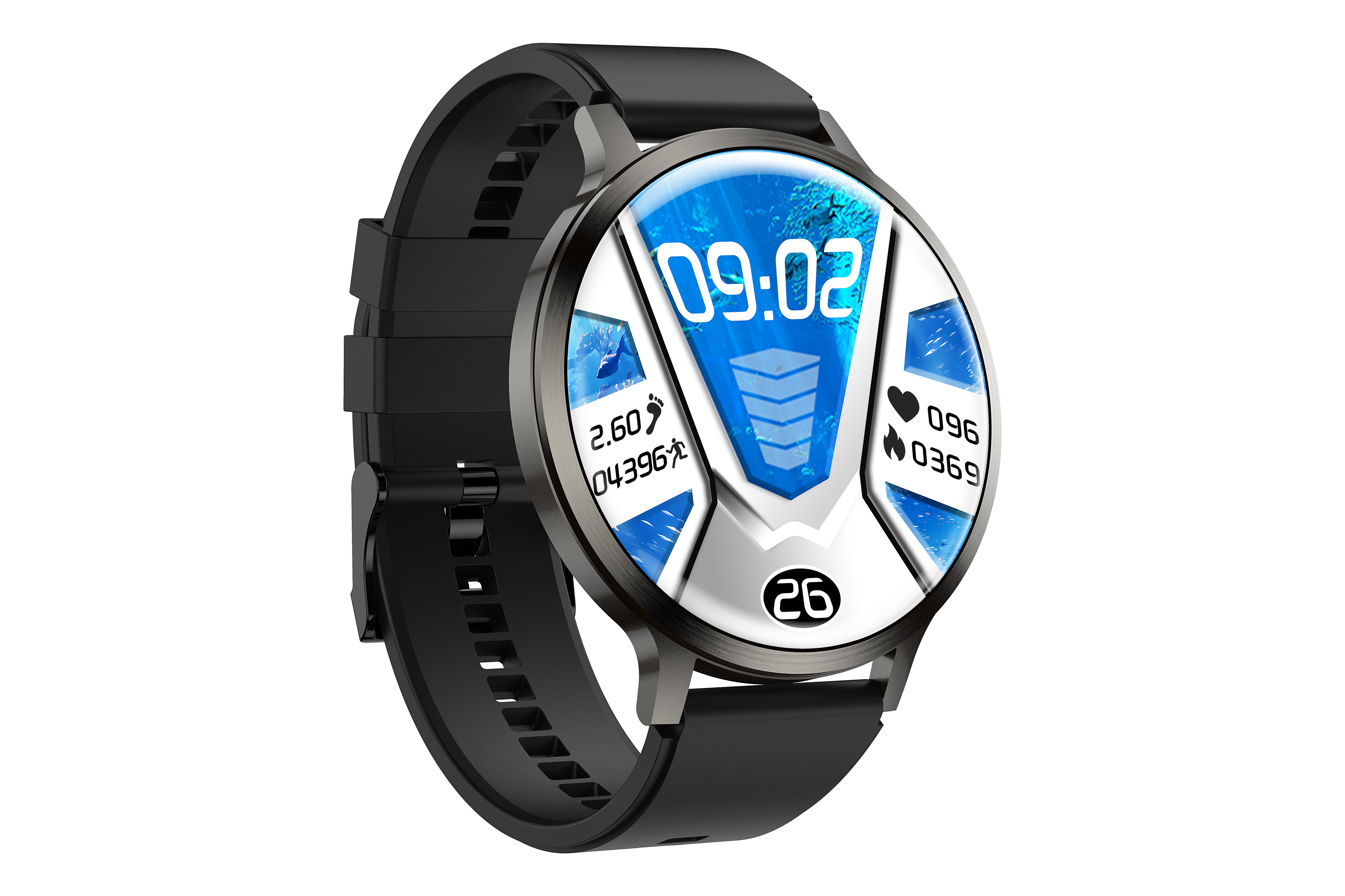 Philippe Palmer Smart Watch LP84 AMOLED Black Rubber - 24