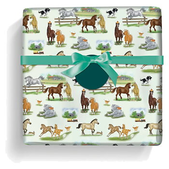 Gift Wrap Otter House Horse Motif Alisons Animals Horse