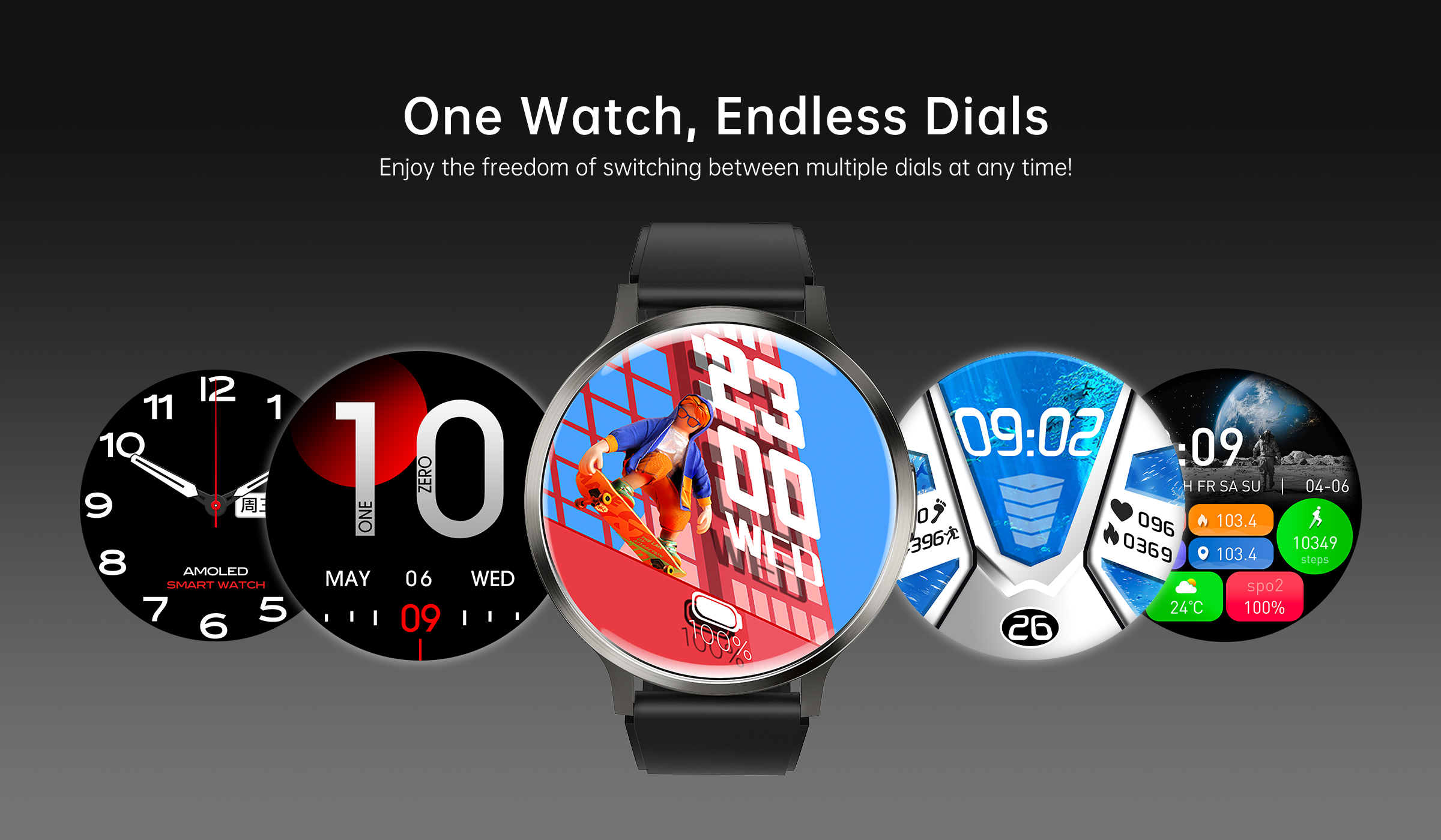 Philippe Palmer Smart Watch LP84 AMOLED Silver Rubber - 13